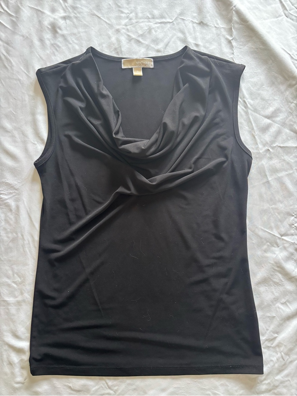 Michael Kors Black Sleeveless Cowl Neck Top S
